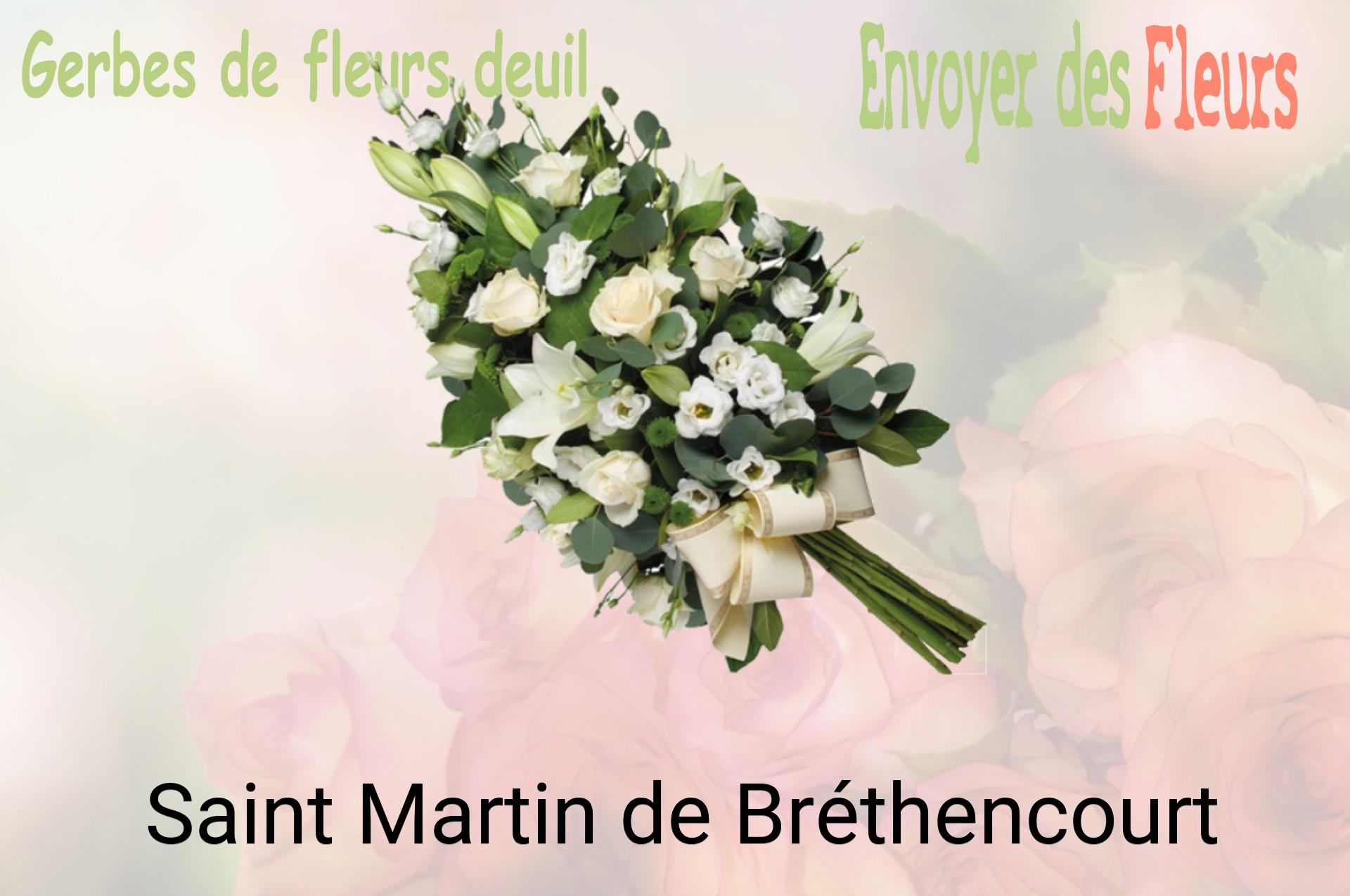 Gerbe de fleurs de deuil livrée à Saint-Martin-de-Bréthencourt